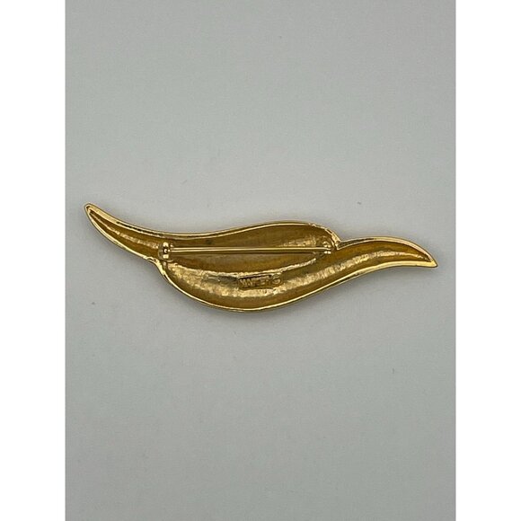 Vintage Napier Brooch Gold Tone 3" Signed - Picture 2 of 9